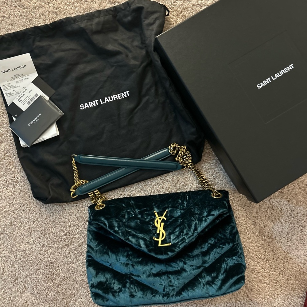 YSL emerald green velvet bag. Small - Picture 4 of 16